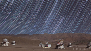 I wish stars really left these mesmerizing star trails in the night sky